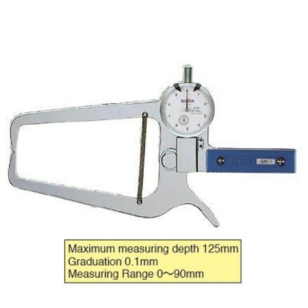 TECLOCK GM-1 External Dial Caliper Gauge 0-90/125mm เกจวัดนอกวัดความหนาท่อ