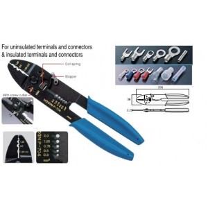 HOZAN P-704 CRIMOING TOOL คีมย้ำหางปลาและปอกสายไฟ