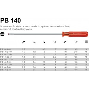 ไขควงปากแบนก้านเล็กยาว PB Swiss Tools PB-140 Screwdriver for slotted screws