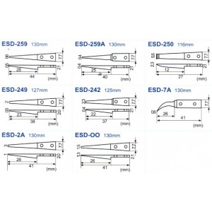 ESD Tweezer Replaceable Tip ทวิตเซอร์กันไฟฟ้าสถิตเปลี่ยนปลายได้