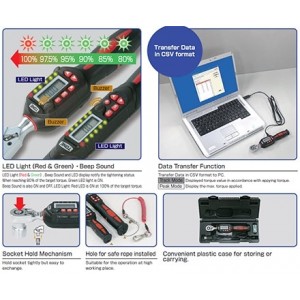 T4DT135H TONE Digitorqon 27-135Nm ประแจวัดแรงตึงแรงบิดน๊อต-โบลท์