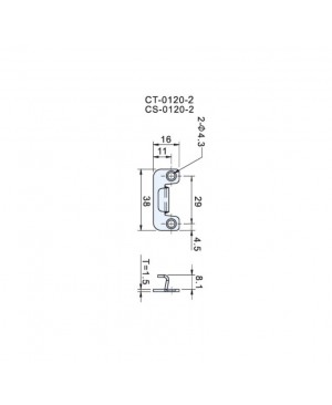 Applicable Latch Keepers CS(T)-0120-2 - Horizontal Keeper