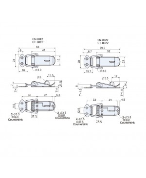 Line Latches CS(T)-03 series - Lock Hole - Automatically close