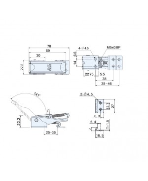 Draw Latches (Adjustable Type) CS(T)-21237 - Assistance Latch