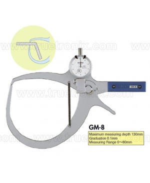 TECLOCK GM-8 External Dial Caliper Gauge 0-80/130mm เกจวัดนอกแบบไดอัล