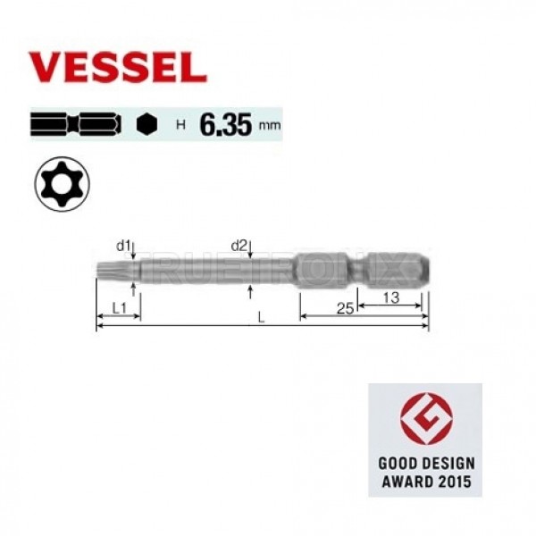 TORX Bit 6.35mm (Tamper-Proof) No.V