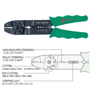 Marvel MEB-600 Multi-purposes Pliers คีมย้ำหางปลา ตัด ปอกสายไฟ