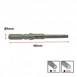 ดอก TORX T10 Round Shank Screwdriver Magnetic Bits
