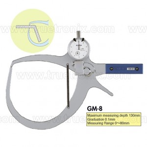 TECLOCK GM-8 External Dial Caliper Gauge 0-80/130mm เกจวัดนอกแบบไดอัล