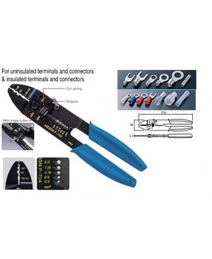 HOZAN P-704 CRIMOING TOOL คีมย้ำหางปลาและปอกสายไฟ