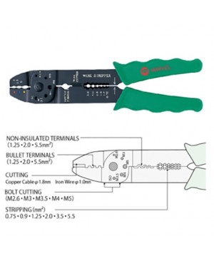 Marvel MEB-600 Multi-purposes Pliers คีมย้ำหางปลา ตัด ปอกสายไฟ